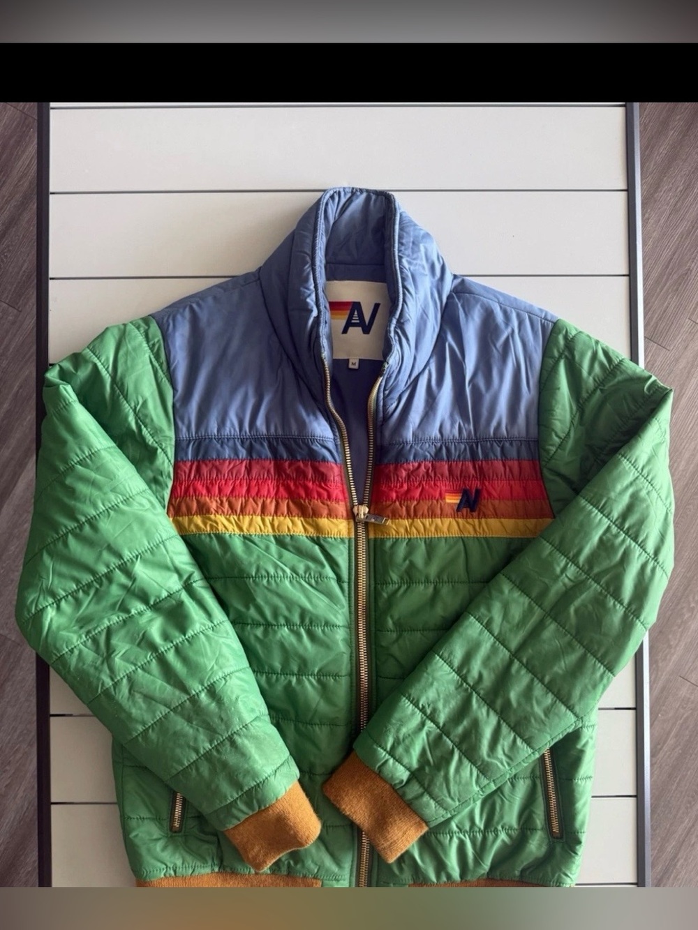Aviator 5 Stripe Puffer Jacket - Unisex Medium
